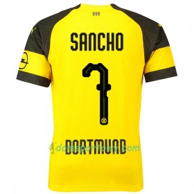 Koszulka Borussia Dortmund Sancho 7 Domowe Koszulki Piłkarskie 2018-2019 Krótki Rękaw